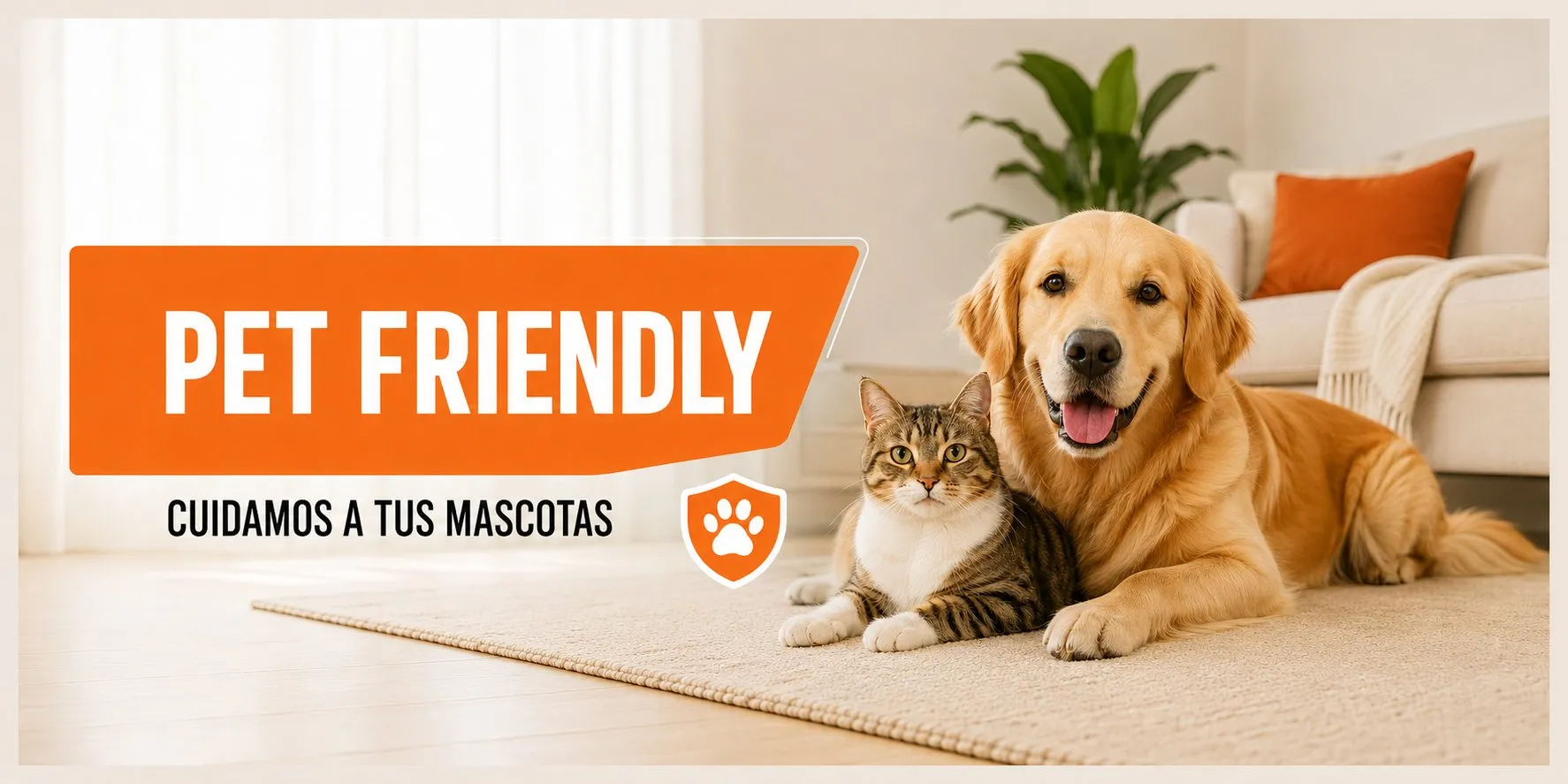 Perro y gato descansando en casa: servicio pet friendly